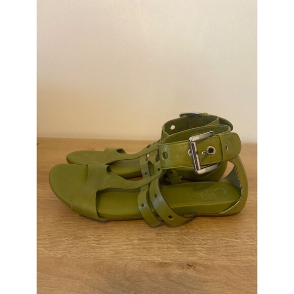 Cole Haan Women's Green Leather Gladiator Sandals With Adjustable Straps Size 8B - Picture 2 of 7